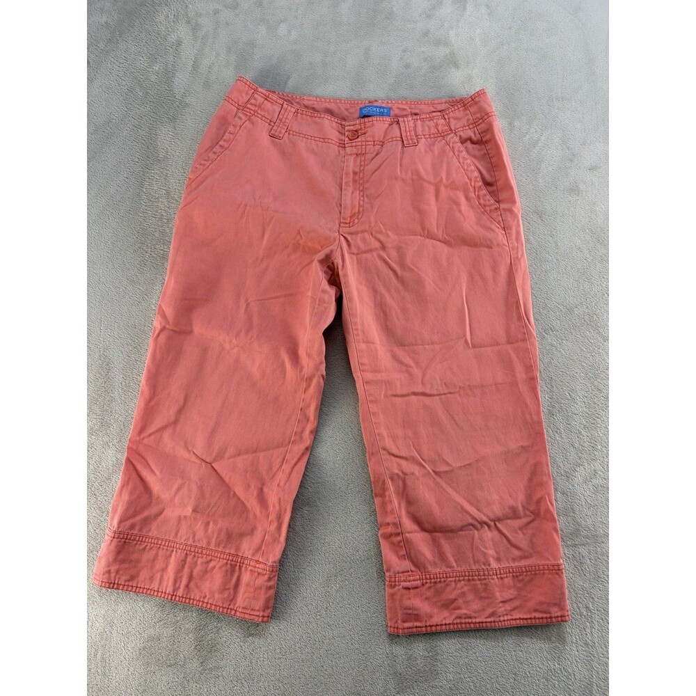 Dockers Nouveau Fit Womens 12 Capris Dark Peach Cotton Blend Chino Stretch - Picture 1 of 9
